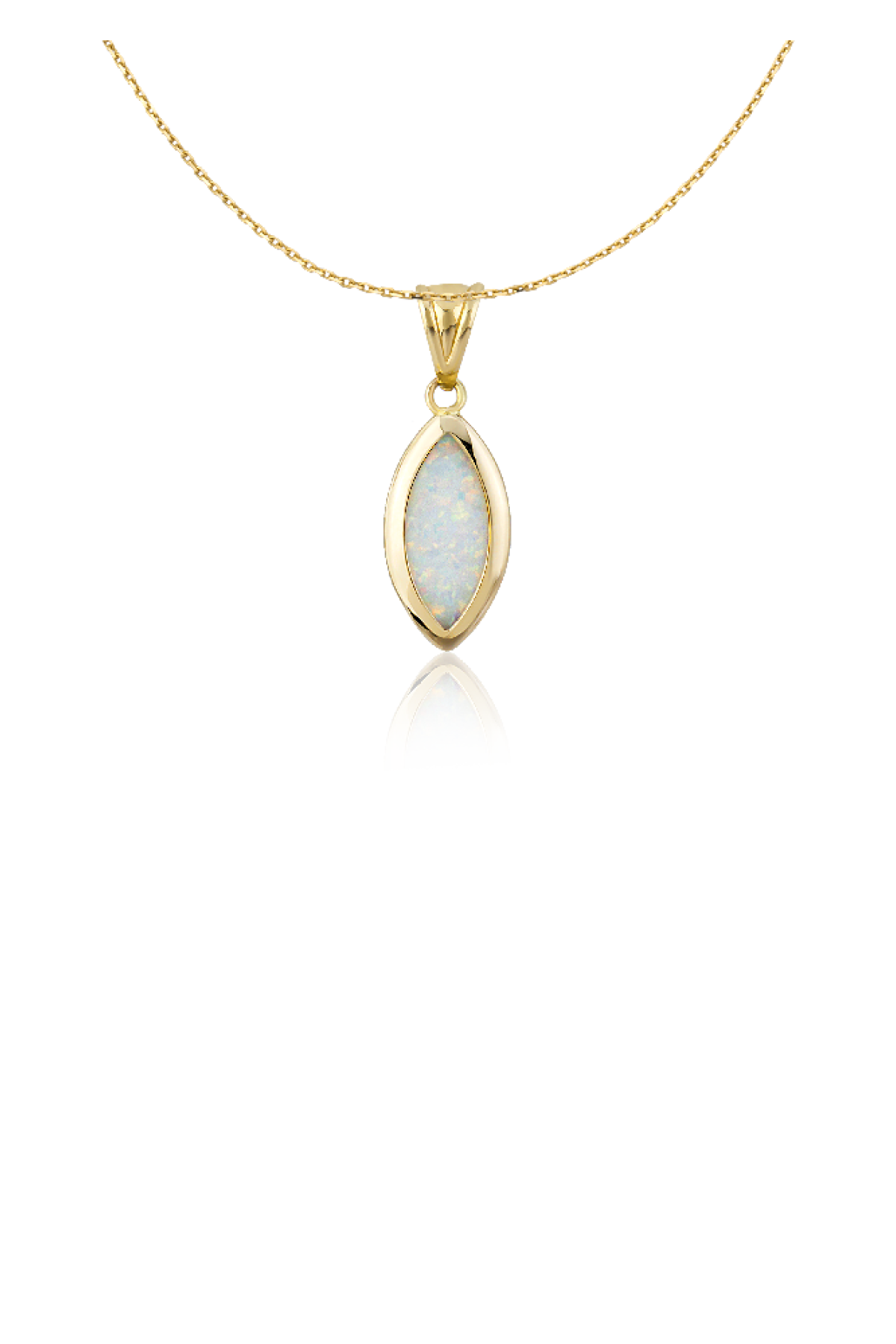 Altın Markiz Opal Taşlı Kolye