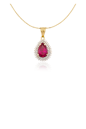 Altın Hürrem Ruby (Yakut) Renk Kolye