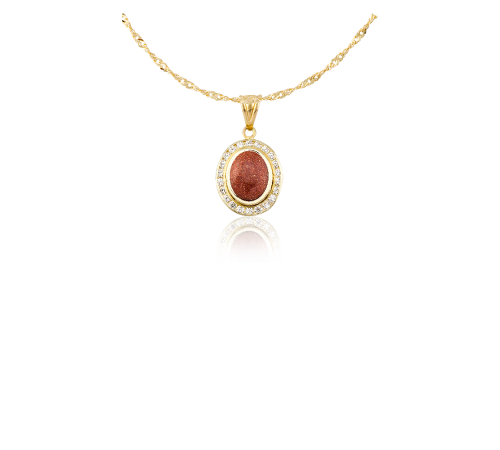 Altın Kanallı Kumtaş Kolye