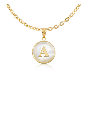 Altın A Harfi Sedef Kolye Ucu