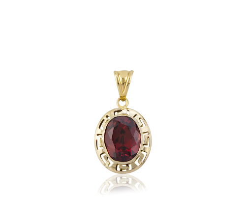 Altın Grek Garnet (Kırmızı) Renk Kolye