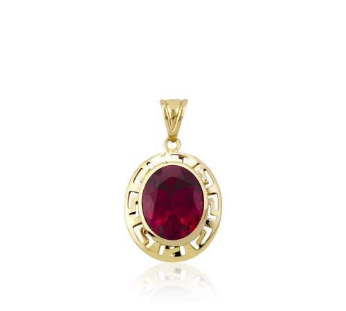 Altın Grek Yakut (Ruby) Renk Kolye