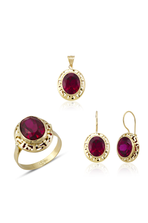 Altın Grek Yakut (Ruby) Renk Üçlü Set