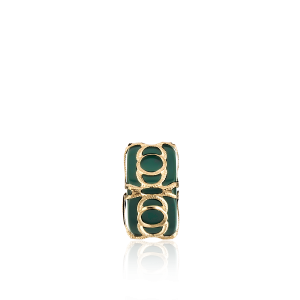 Altın Telkari Motifli Yuvarlak Desenli Yeşil Küp Bodrum Nazarlığı