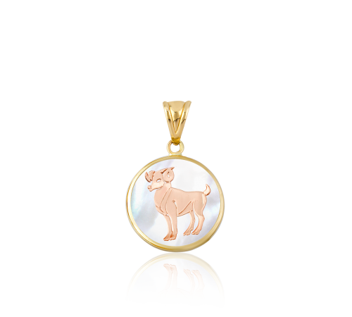 Kırmızı Altın Sedef Koç Burcu Kolye Ucu