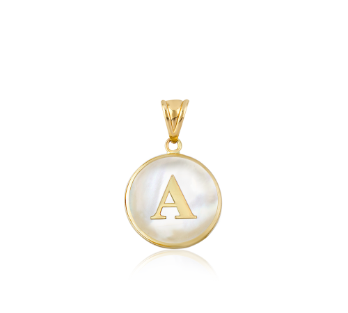 Altın A Harfi Sedef Kolye Ucu